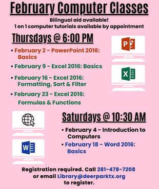 News Flash February Computer Classes