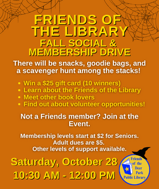 Friends Fall Social and Membership Drive News Flash
