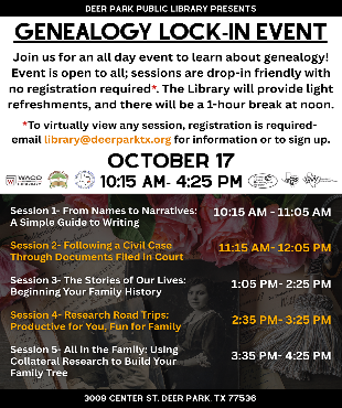 Geneaology October 2025 Program