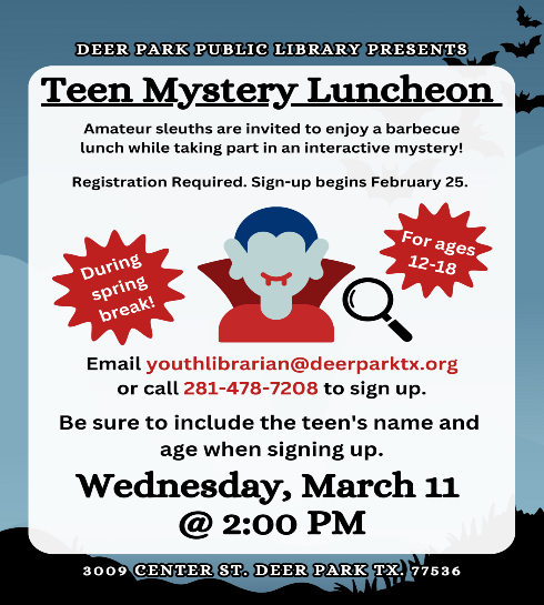 Spring Break Mystery Luncheon 2026