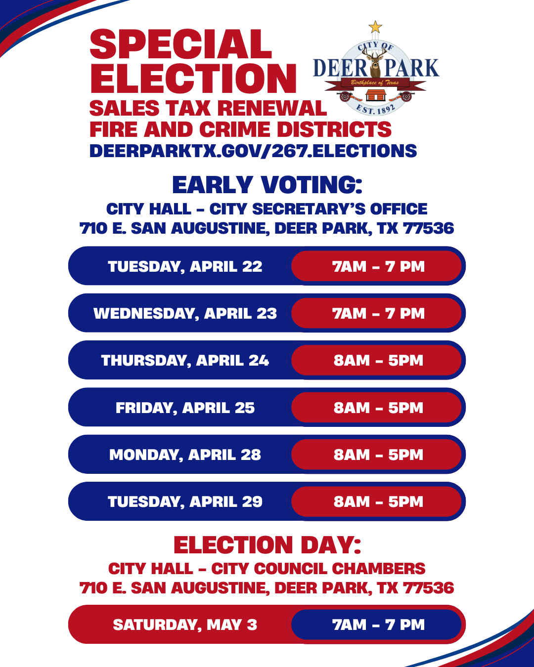 Voting times Early Voting