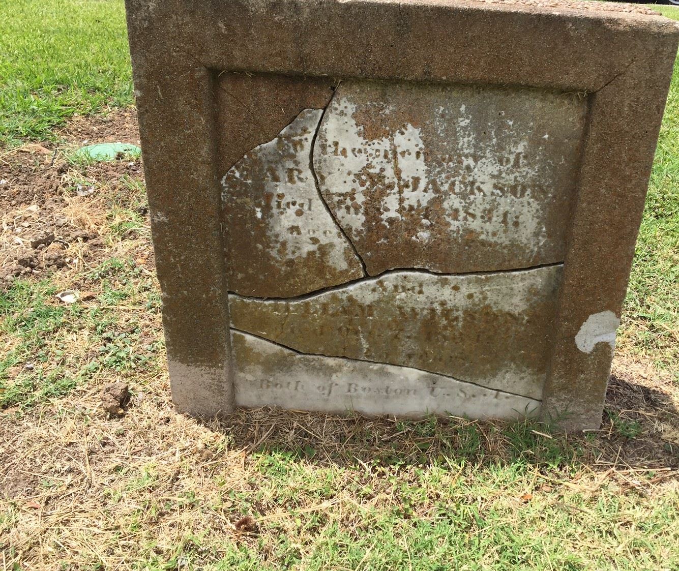 Headstone Before Cleaning